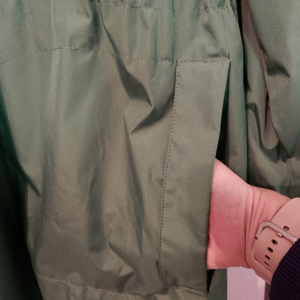 NWT Fleet Street Kelly Green Hooded Raincoat Long Jacket, Size XXL - Picture 7 of 11